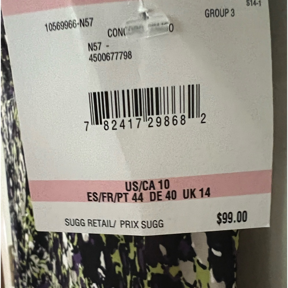 Kasper Dress Size 10, NWT purple, light green, black, white - Picture 12 of 13
